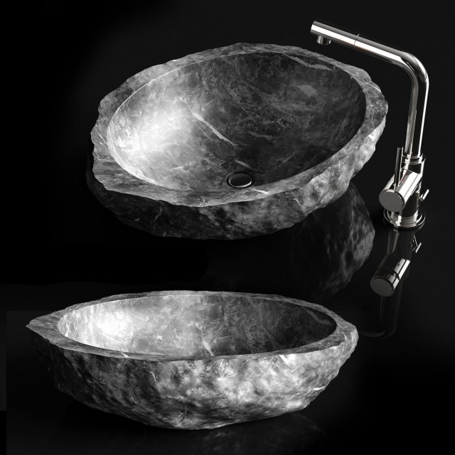 stone sink 3D 모델 .c4d .max .obj .3ds .fbx .stl .blend