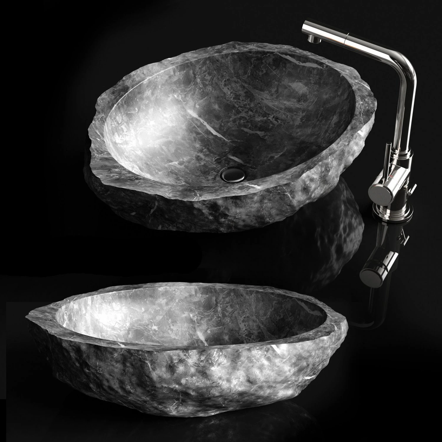 stone sink 3D Model .c4d .max .obj .3ds .fbx .stl .blend 