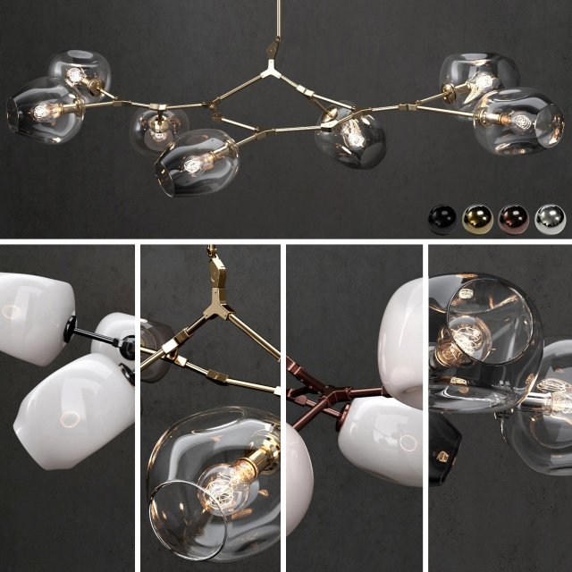collection branching bubble 7 lamps 3D Модель .c4d .max .obj .3ds .fbx .stl .blend 