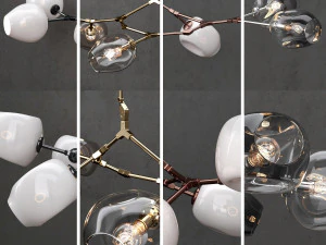 collection branching bubble 7 lamps 3D Model