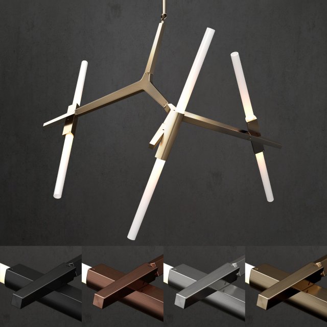 chandelier agnes 6 lights 4 colors Modelo 3D .c4d .max .obj .3ds .fbx .stl .blend 