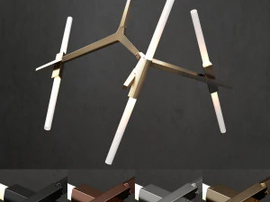 샹들리에 아그네스 6 등 4 색 3D 모델