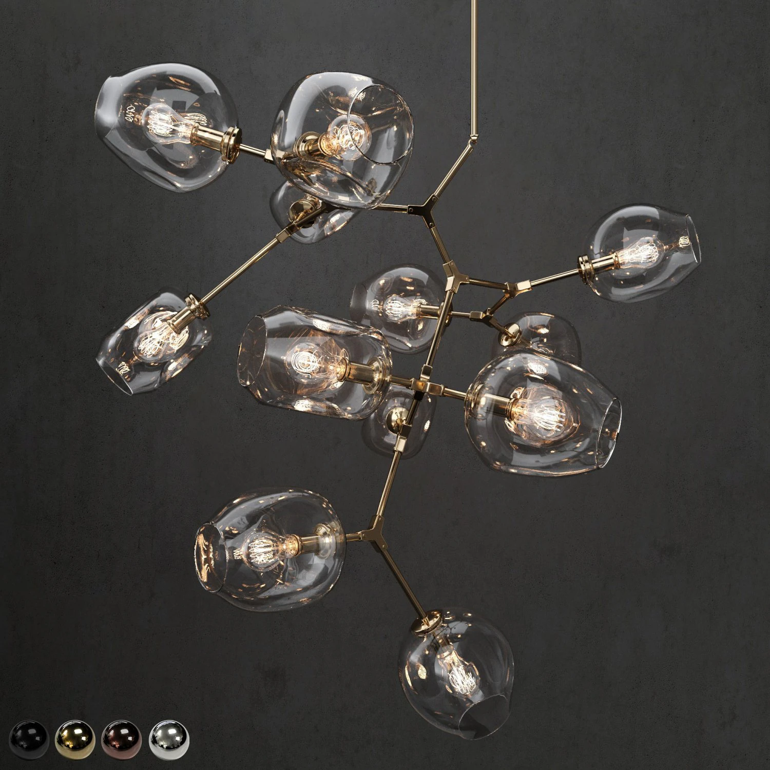 collection branching bubble 12 lamps 3D Model .c4d .max .obj .3ds .fbx .stl .blend