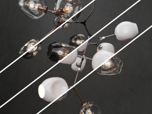 collection branching bubble 12 lamps 3D Model