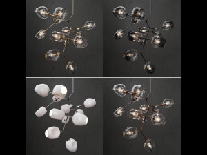 collection branching bubble 12 lamps 3D Model