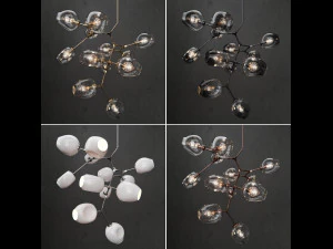 collection branching bubble 12 lamps 3D Model