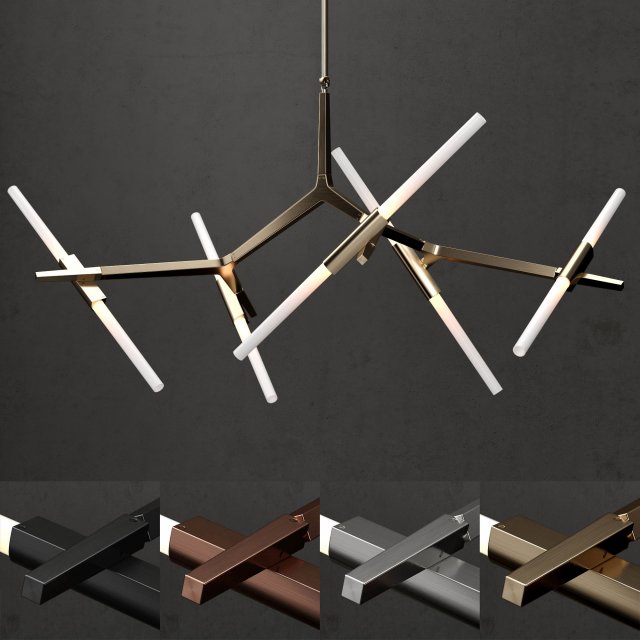 chandelier agnes 10 lights 4 colors 3D Model .c4d .max .obj .3ds .fbx .stl .blend 