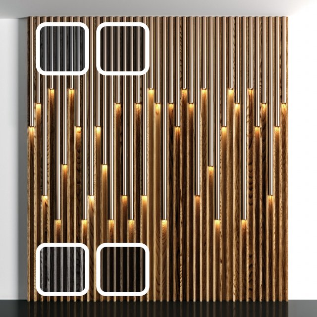 wooden led panels 2 Model 3D .c4d .max .obj .3ds .fbx .stl .blend 