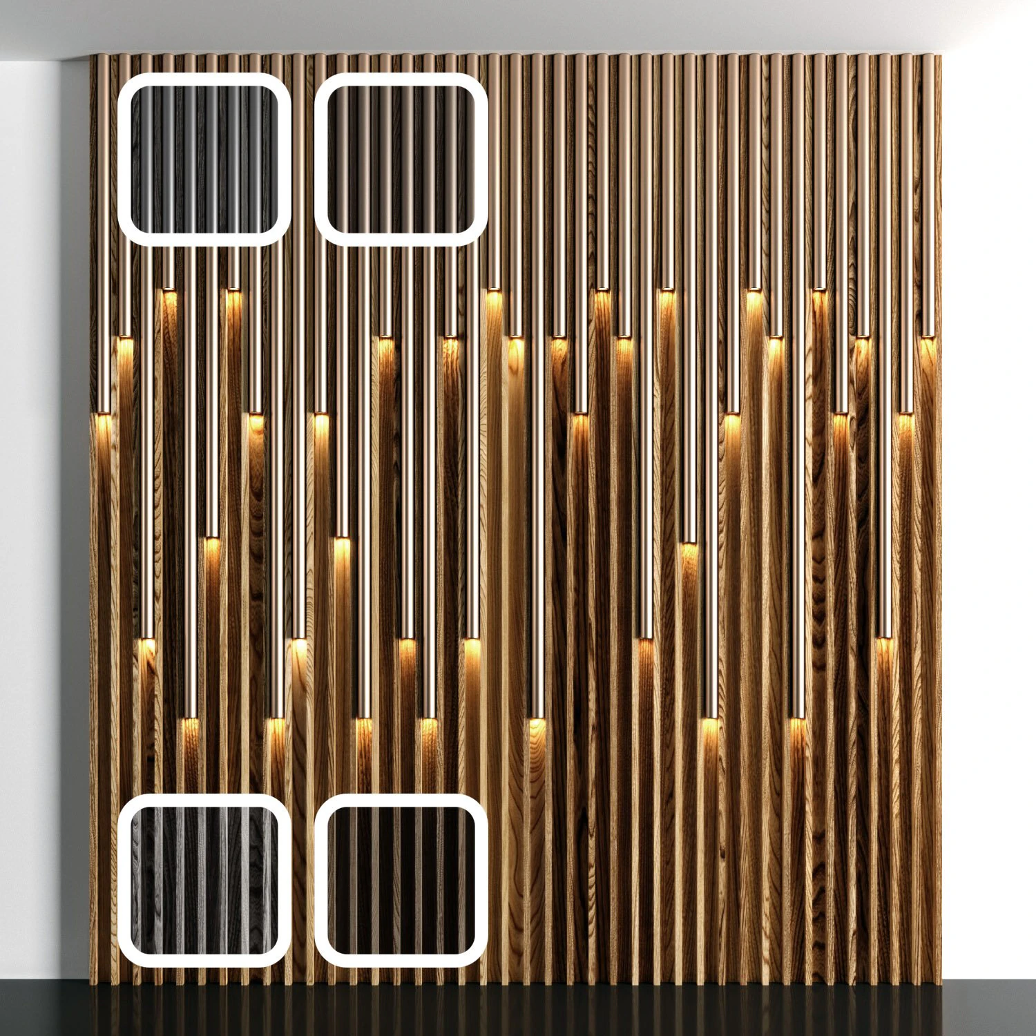 wooden led panels 2 3D Model .c4d .max .obj .3ds .fbx .stl .blend