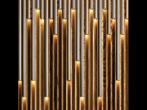 wooden led panels 2 Model 3D