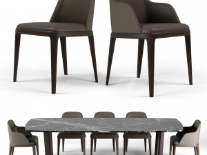 poliform dining set 3D मॉडल
