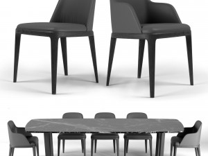 poliform dining set 3D Model