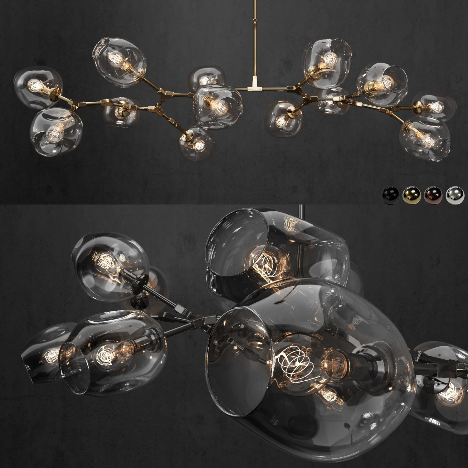 collection branching bubble 13 lamps 3D Model .c4d .max .obj .3ds .fbx .stl .blend