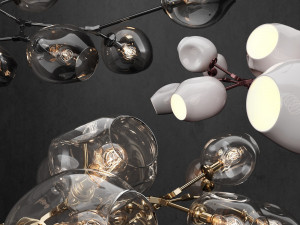 collection branching bubble 13 lamps 3D Model