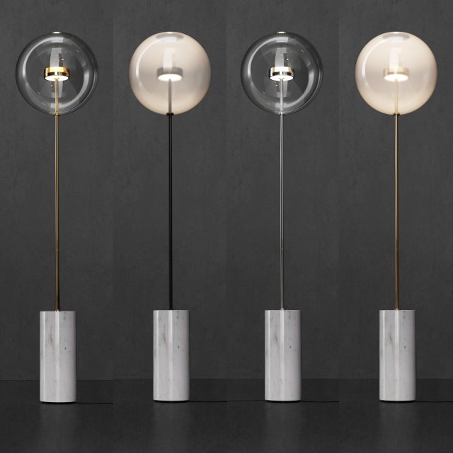 floor lamp g c bolle soffio short 3D Model .c4d .max .obj .3ds .fbx .stl .blend 