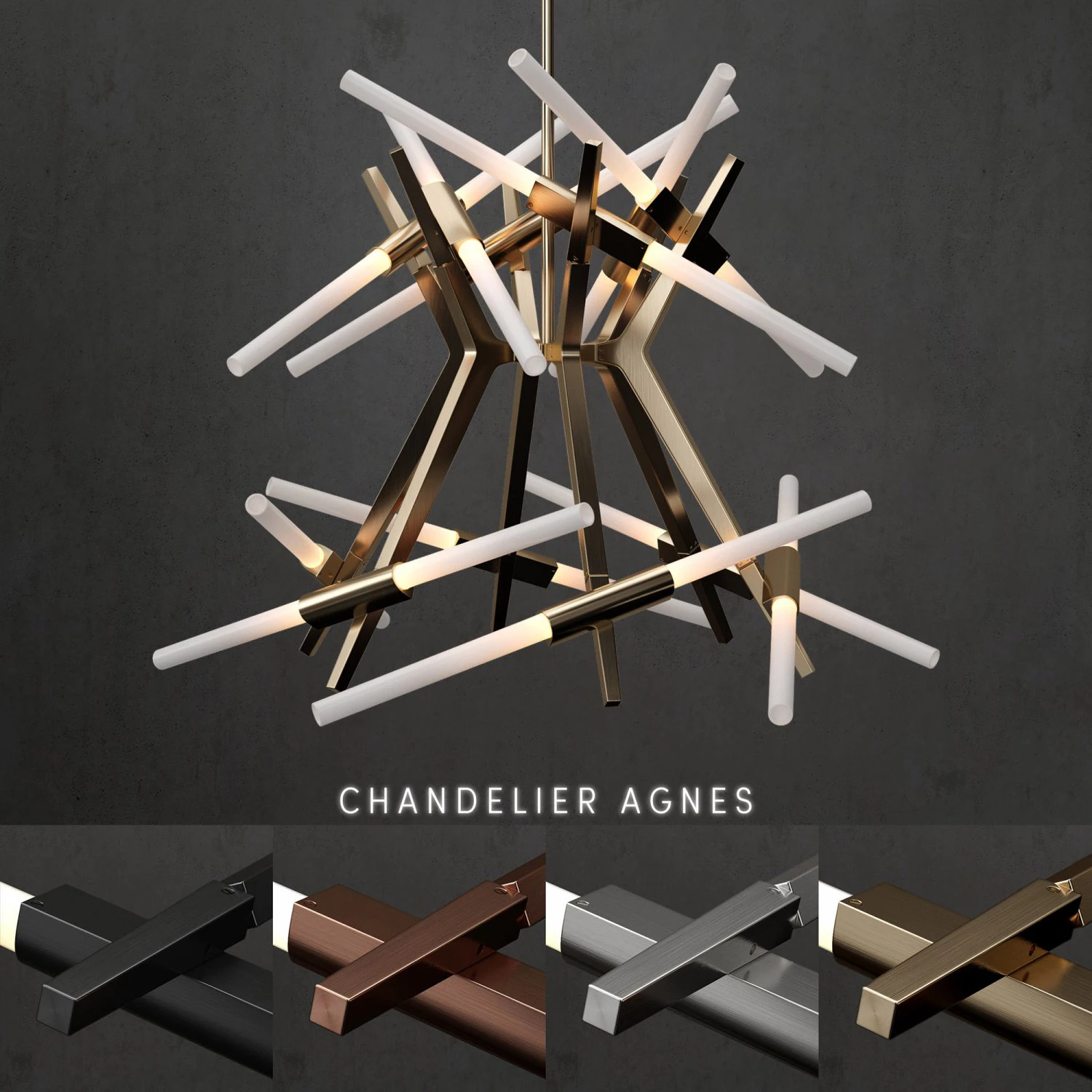chandelier agnes 24 lights 2 4 colors 3D Model .c4d .max .obj .3ds .fbx .stl .blend 