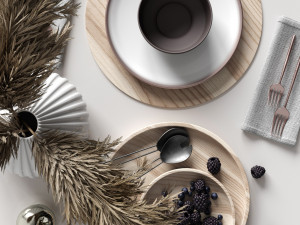 table settings with reed Model 3D