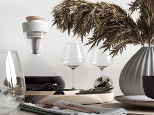 Tischdekorationen mit Schilfrohr 3D Modell