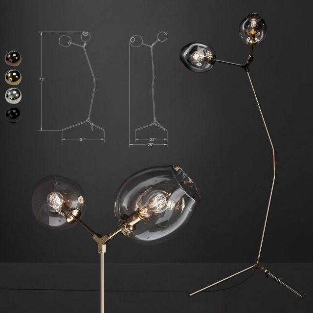 floor lamp branching bubble Modello 3D .c4d .max .obj .3ds .fbx .stl .blend 
