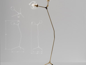 floor lamp branching bubble Modello 3D