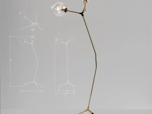 floor lamp branching bubble 3D Model