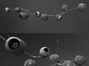 branching burst 6 lamps 3D Model