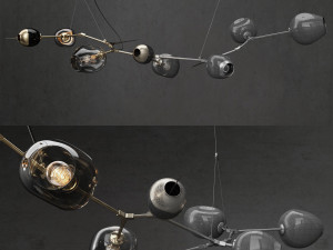 branching burst 6 lamps 3D Model