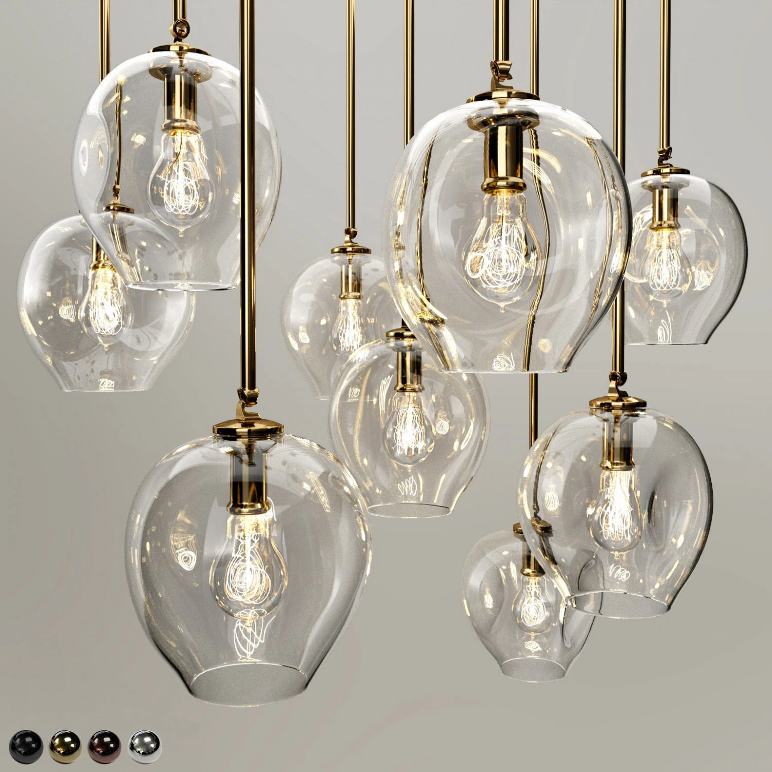 collection branching bubble 1 lamps 3D Model .c4d .max .obj .3ds .fbx .stl .blend