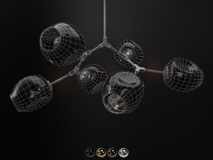 collection branching bubble 6 lamps 3D Модель