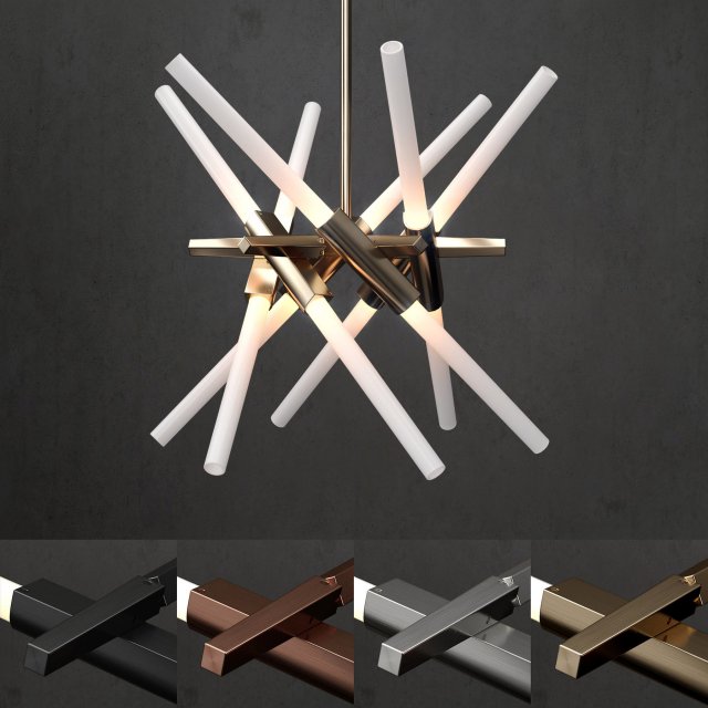 chandelier agnes 12 lights 4 colors 3D Model .c4d .max .obj .3ds .fbx .stl .blend 