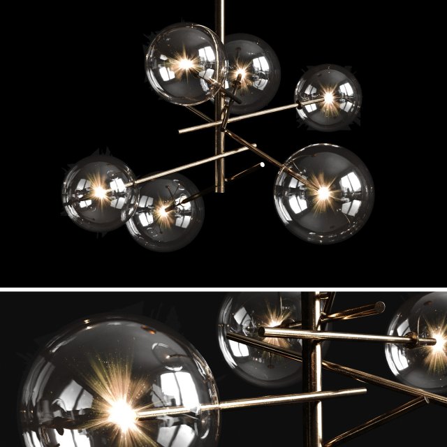 chandelier gallotti radice bolle 6 lights Model 3D .c4d .max .obj .3ds .fbx .stl .blend 