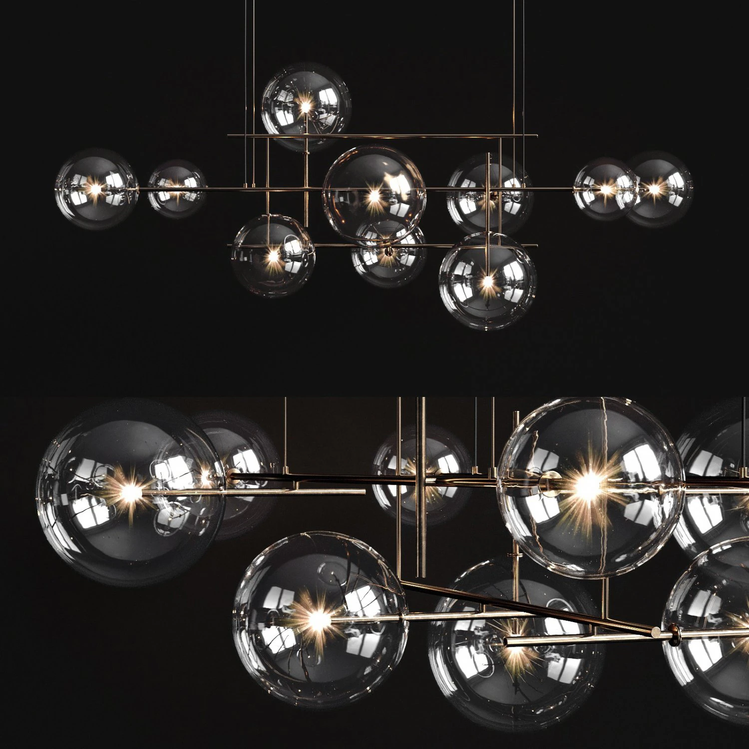 chandelier gallotti radice bolle horizontal 3D Model .c4d .max .obj .3ds .fbx .stl .blend 