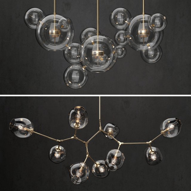 branching bubble and g c bolle 3Dモデル .c4d .max .obj .3ds .fbx .stl .blend 