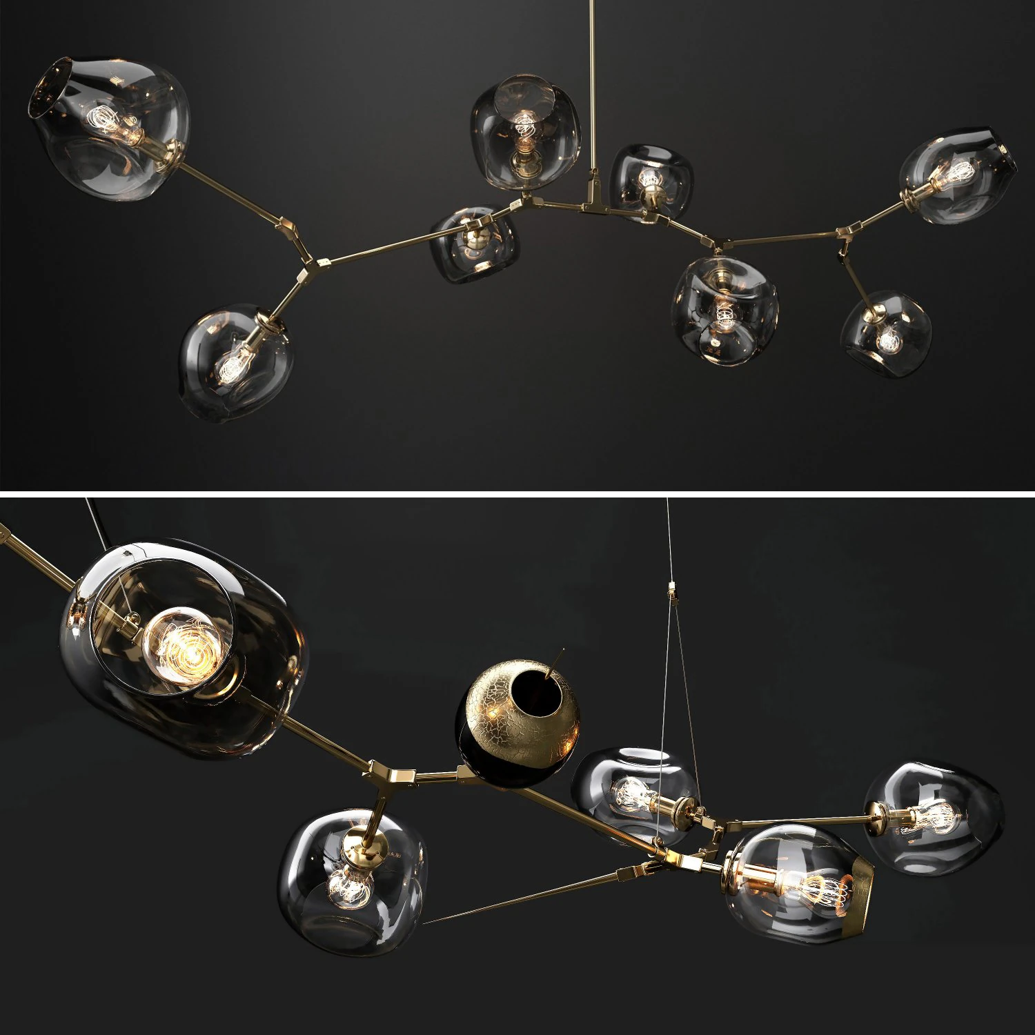 branching bubble and branching burst 3D Model .c4d .max .obj .3ds .fbx .stl .blend 
