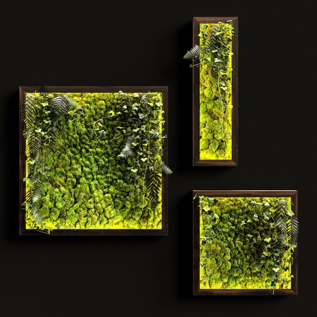vertical garden moss modules 3 3D 모델 .c4d .max .obj .3ds .fbx .stl .blend 