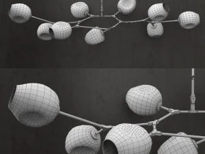 collection branching bubble 9 lamps 3 3D Model