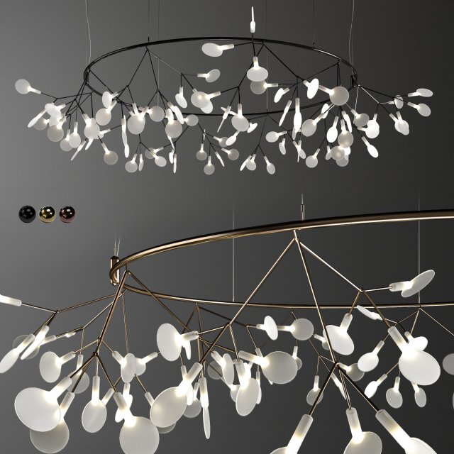chandelier moooi heracleum big o small 3D 模型 .c4d .max .obj .3ds .fbx .stl .blend 
