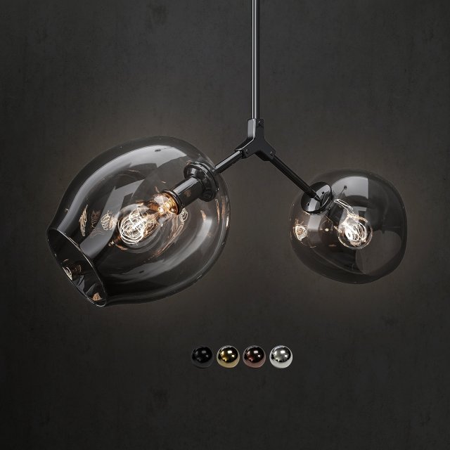branching bubble 2 lamps 3D Model .c4d .max .obj .3ds .fbx .stl .blend