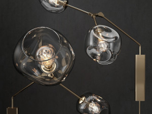 branching bubble wall light Model 3D