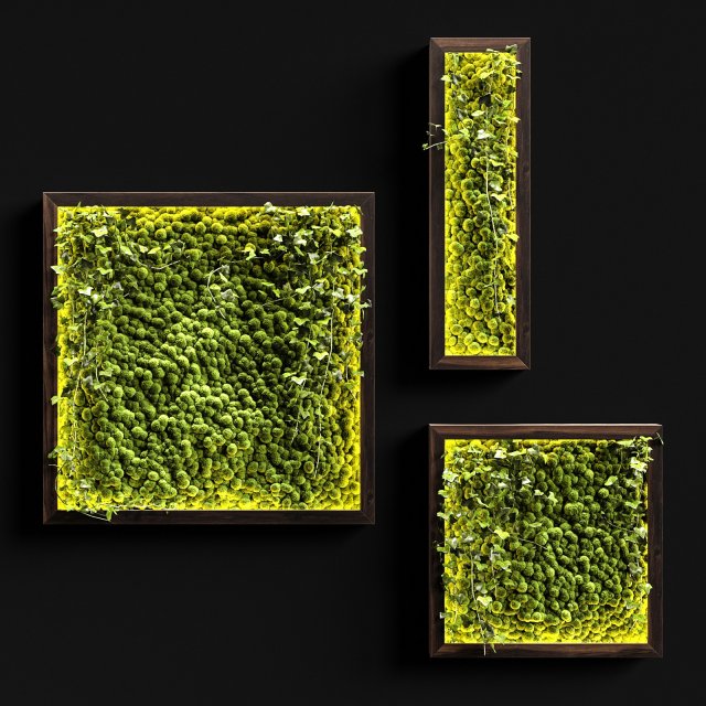 vertical garden moss modules 4 Model 3D .c4d .max .obj .3ds .fbx .stl .blend 