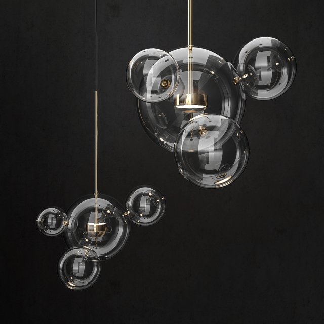 chandelier giopato coombes bolle 4 lights 3D Модель .c4d .max .obj .3ds .fbx .stl .blend 