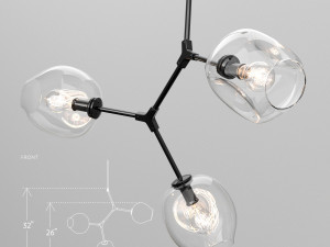 branching bubble 3 lamps Modelo 3D