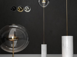 floor lamp giopato and coombes bolle soffio long 3D 모델