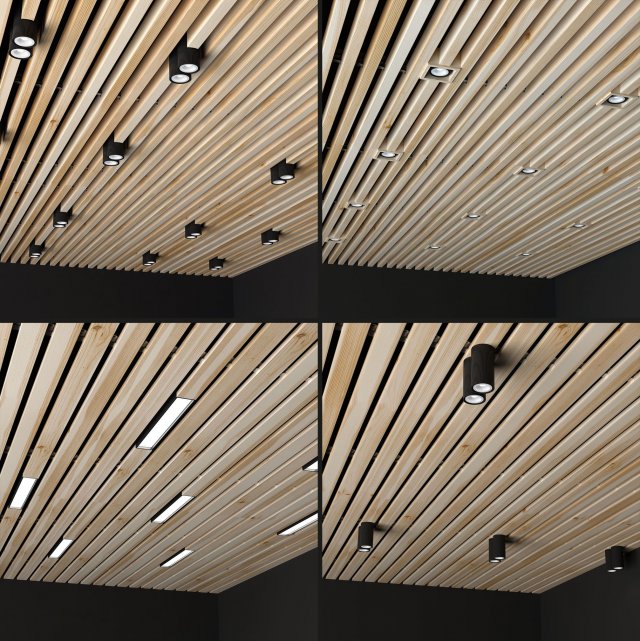 wooden ceiling 3D Модель .c4d .max .obj .3ds .fbx .stl .blend 