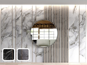 marble panels with planks and mirror 3D 모델