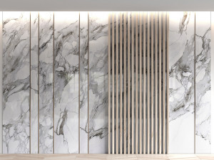 marble panels with planks 3D Model