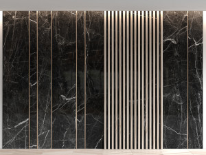 marble panels with planks Model 3D