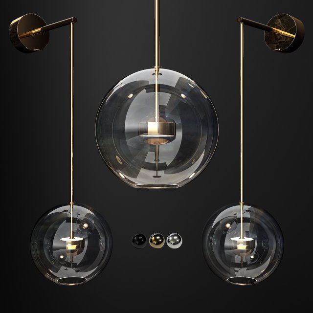 wall light giopato and coombes bolle vertical longe 3D मॉडल .c4d .max .obj .3ds .fbx .stl .blend 