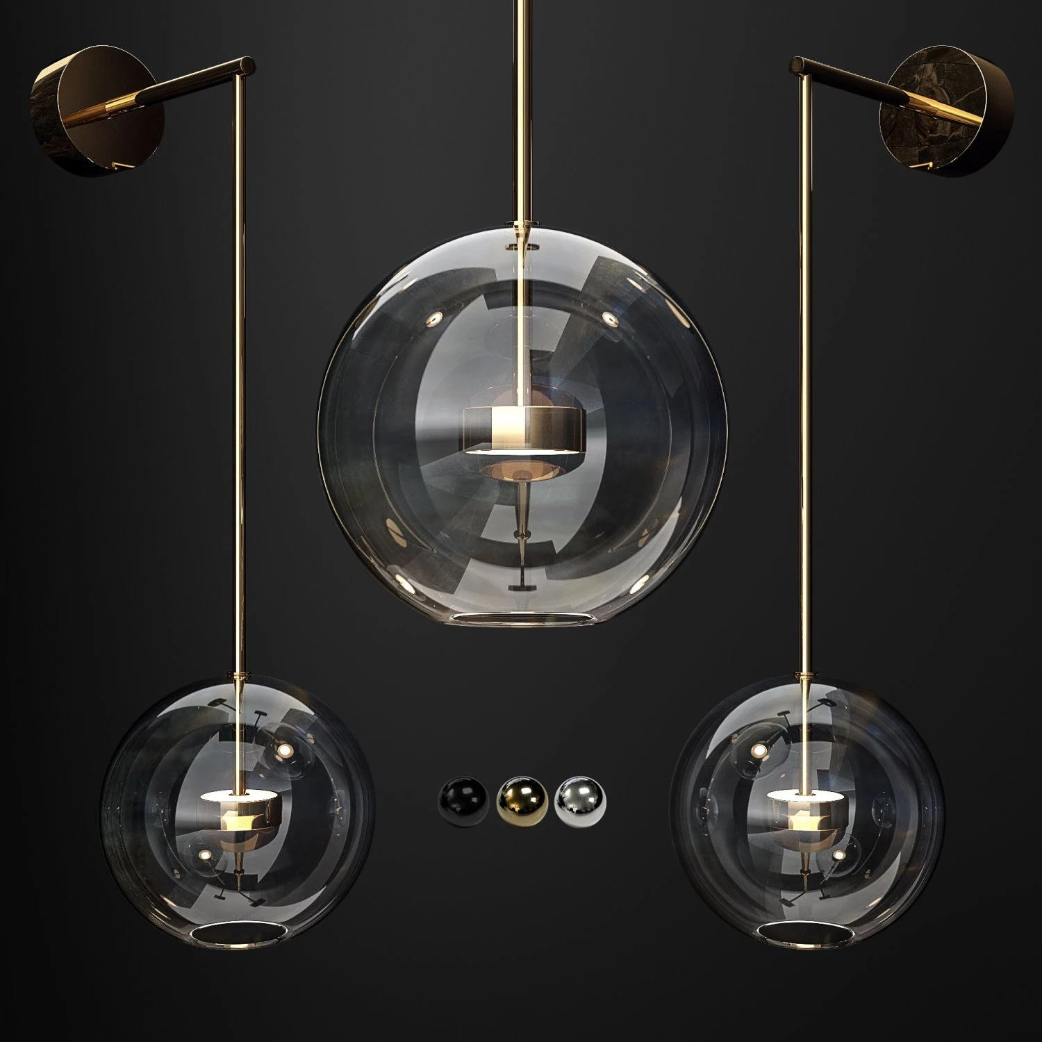 wall light giopato and coombes bolle vertical longe 3D Model .c4d .max .obj .3ds .fbx .stl .blend