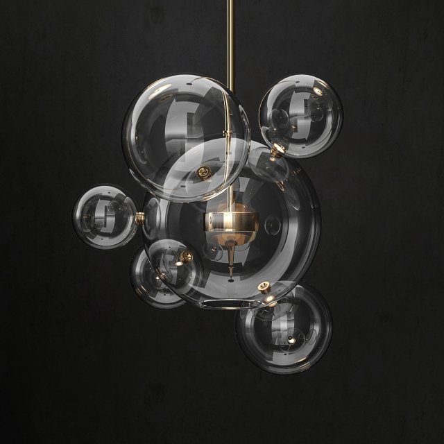 chandelier giopato coombes bolle 6 lights 3D 모델 .c4d .max .obj .3ds .fbx .stl .blend 